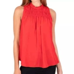 Joie NWT Smocked Neck Sleeveless Top Cayenne Red Women’s Small Office Career